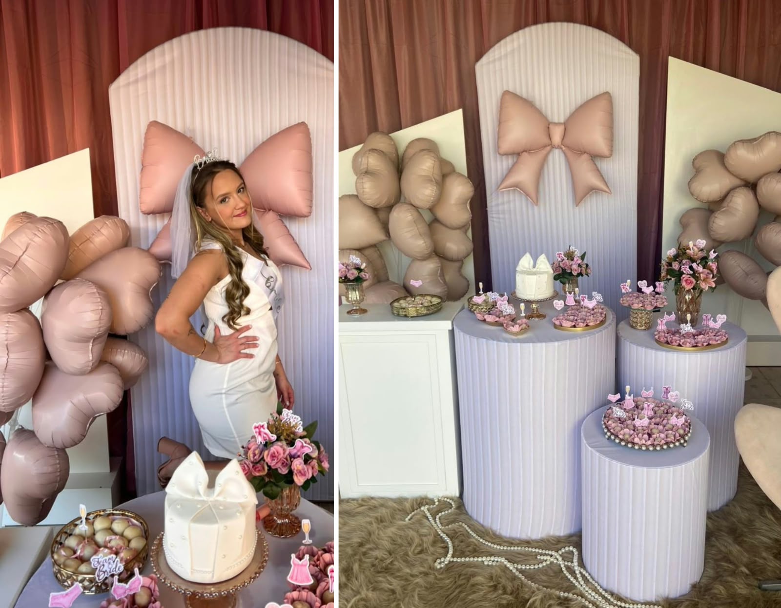 Decoração de chá de lingerie